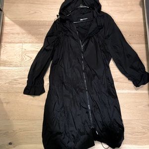 Zara long knee length windbreaker jacket